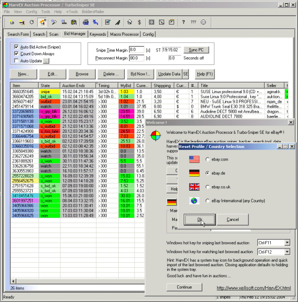 Windows 8 HarvEX Auction Processor / TurboSniper SE full